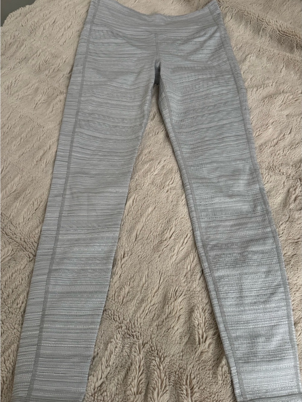 Athleta Light Gray Textured High-Rise Leggings